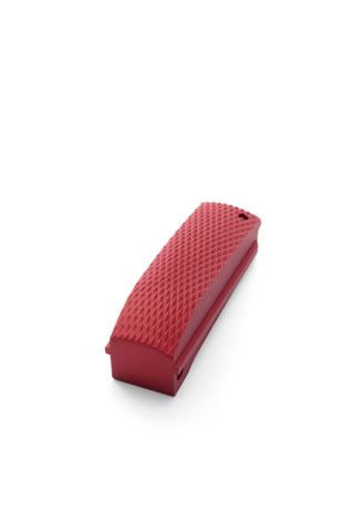 Hogue Officers Mod. Aluminum Mainspring Housing Handgun Grip Checkered Arched Matte Red 01672