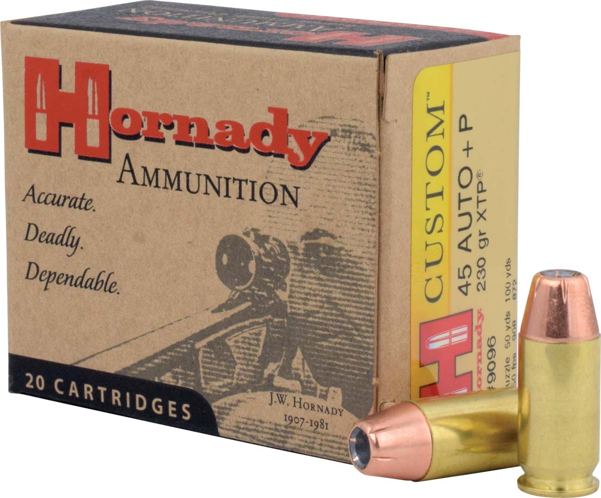 Hornady Custom .45 ACP +P 230 Grain eXtreme Terminal Performance Centerfire Pistol Ammunition