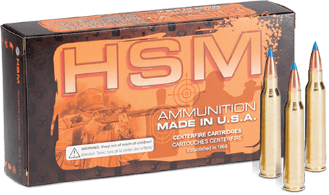 HSM Ammunition Remanufactured Varmint 223 Remington 55 Grain V-Max Brass Cased Centerfire Rifle Ammunition