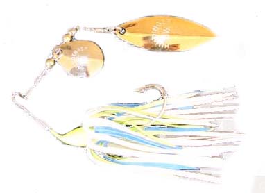 Humdinger Spinnerbait, Gold Colorado Blade/Nickel Willow Blade, 4/0 Hook