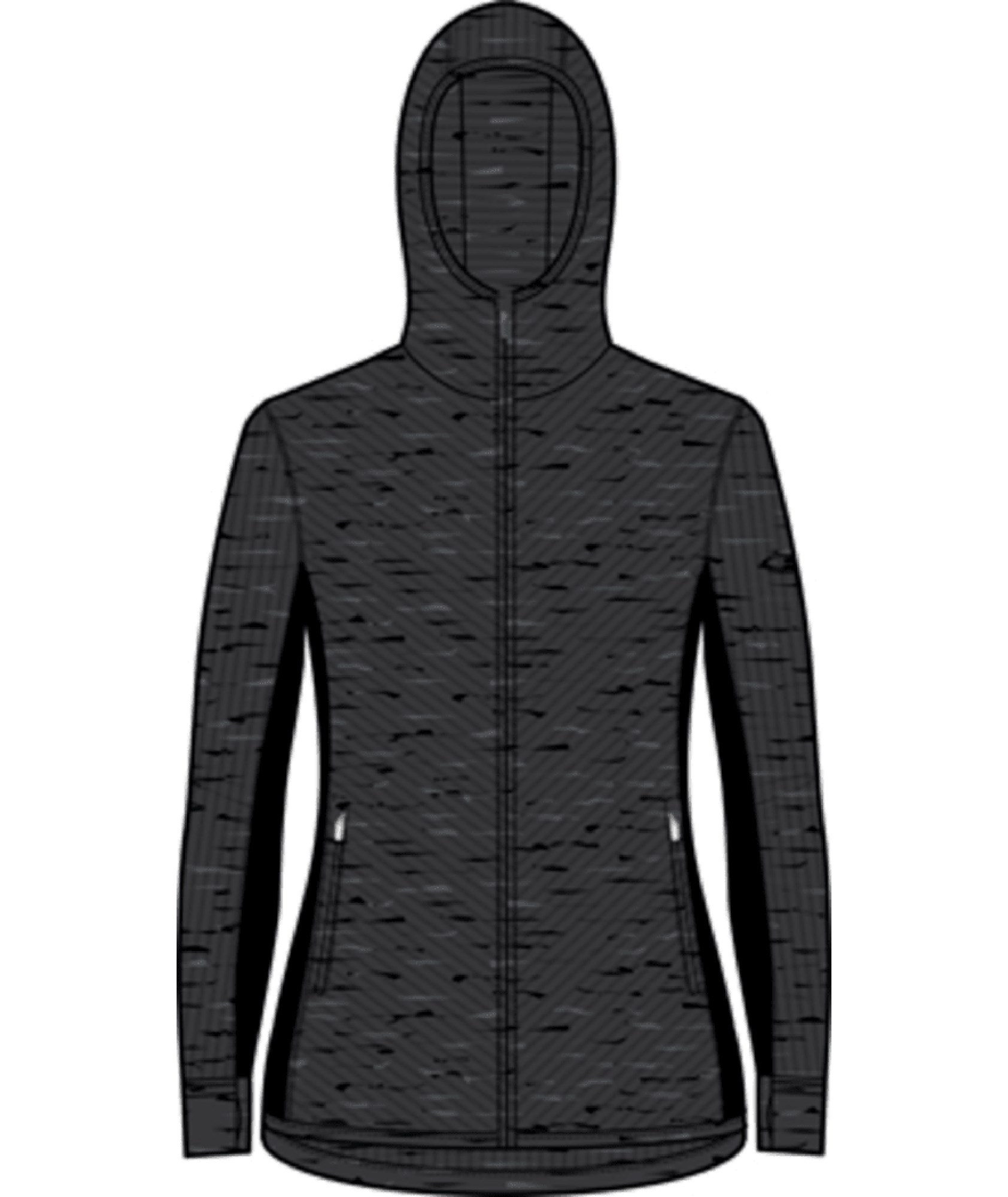 Icebreaker Women Merino ZoneKnit 260 LS Half Zip Jet Hthr/Blk