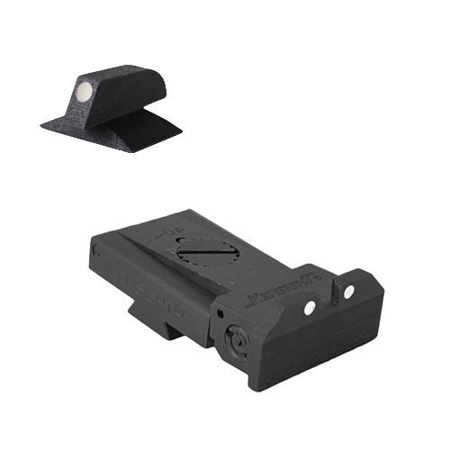 Kensight Ruger SR1911 Adjustable Contoured Base Arctic White Dot Sight Set
