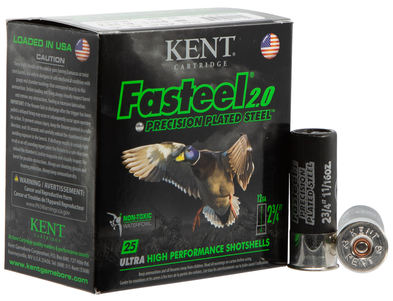 Kent Cartridge Fasteel 2.0 12 Gauge 1 1/16 oz 2.75'' BB Shot Shotgun Ammunition