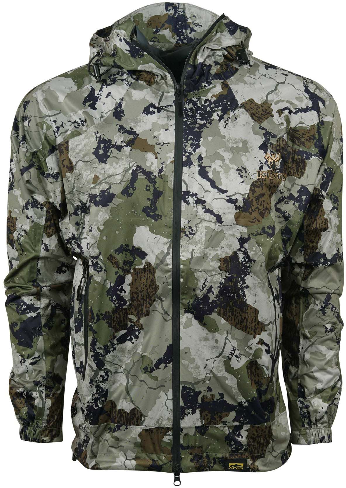 Waterproof Camo Hunting Rain Jacket for Men XXXL / Gray