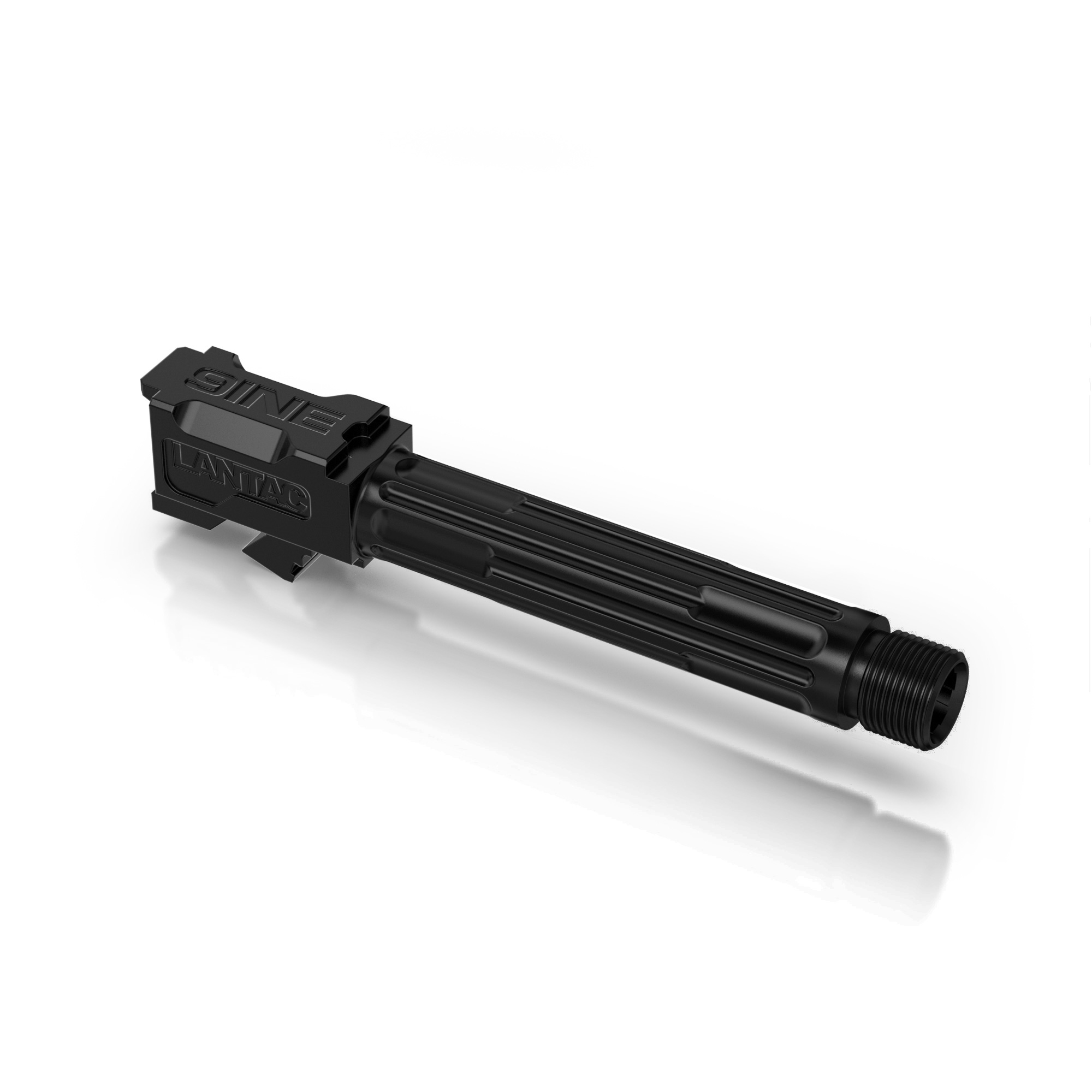 Lantac 01GBG19THBLK 9INE Glock 19 9mm Luger 4.01" Black Fluted/Threaded
