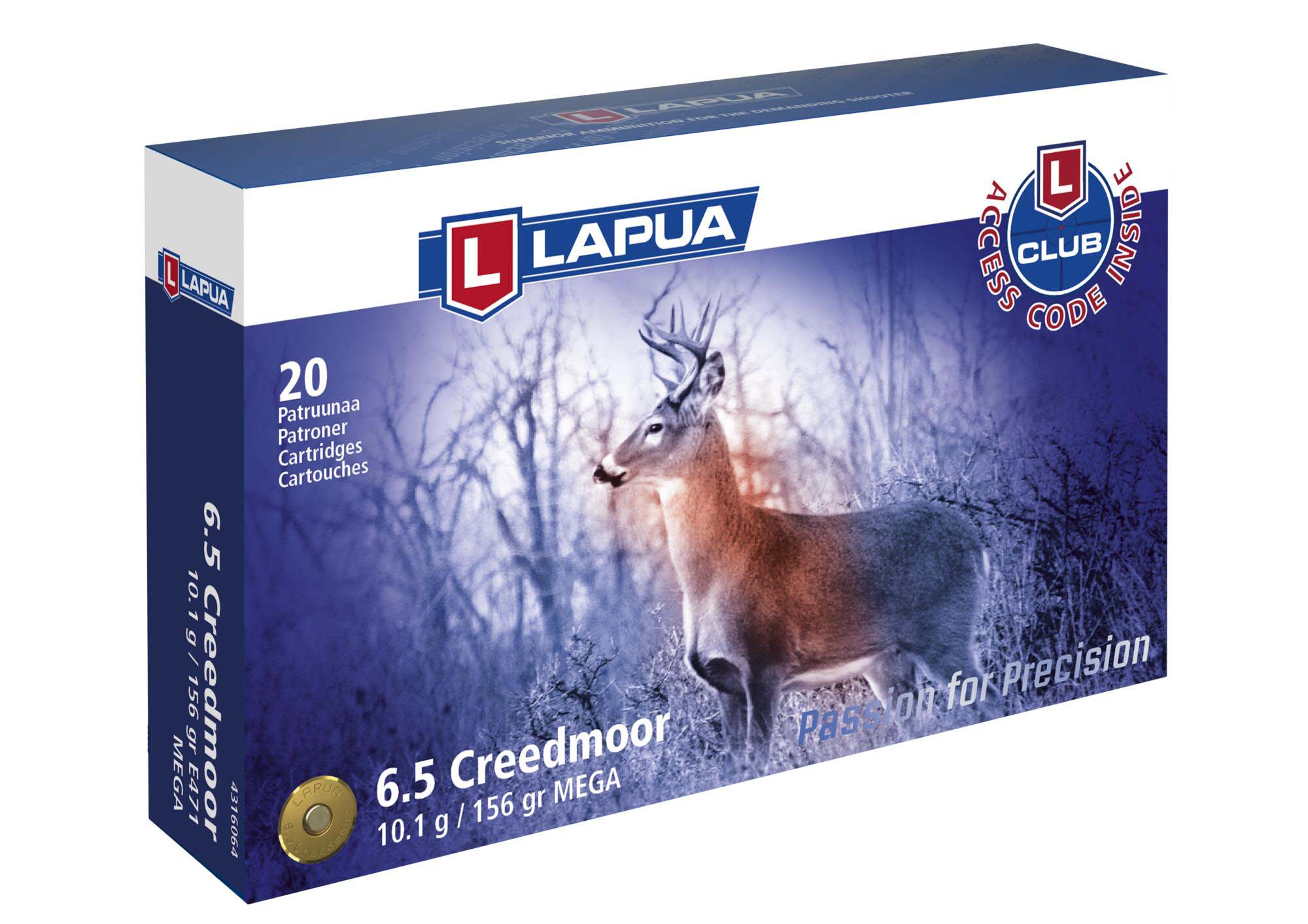 Lapua 6.5 Creedmoor 156 gr Mega