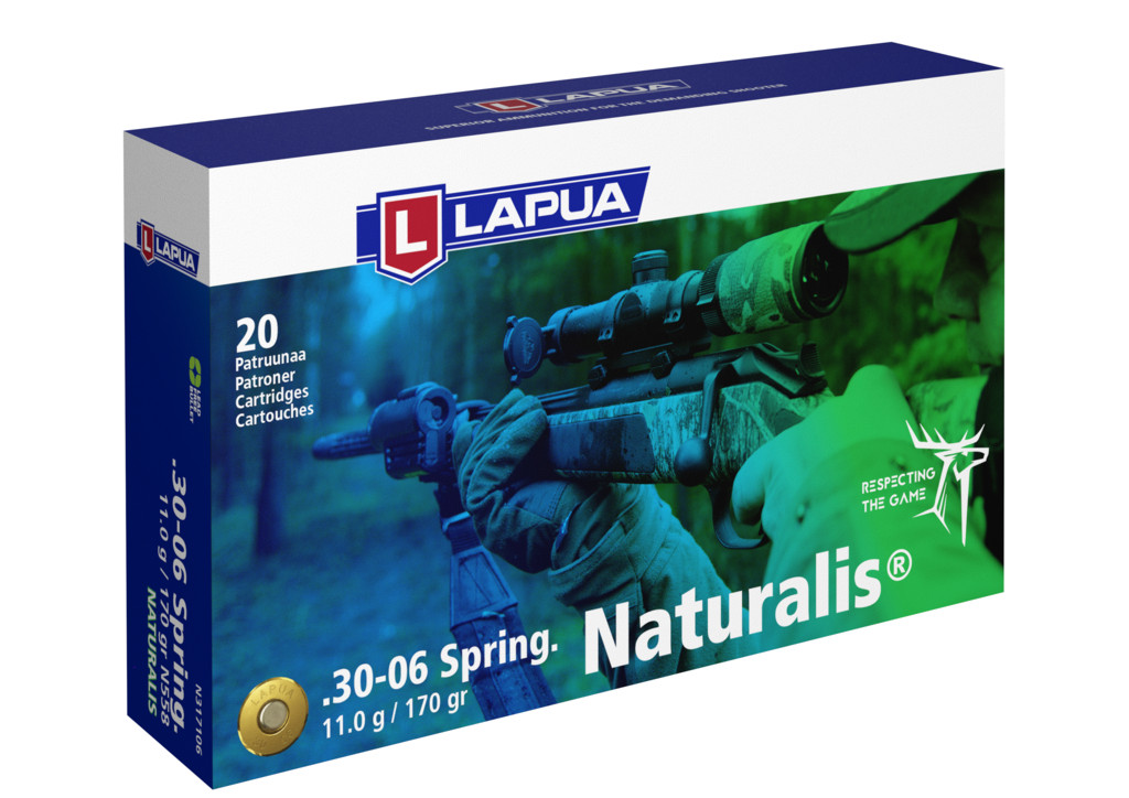 Lapua Naturalis .30-06 Springfield 170 grain Solid Brass Cased Centerfire Rifle Ammunition