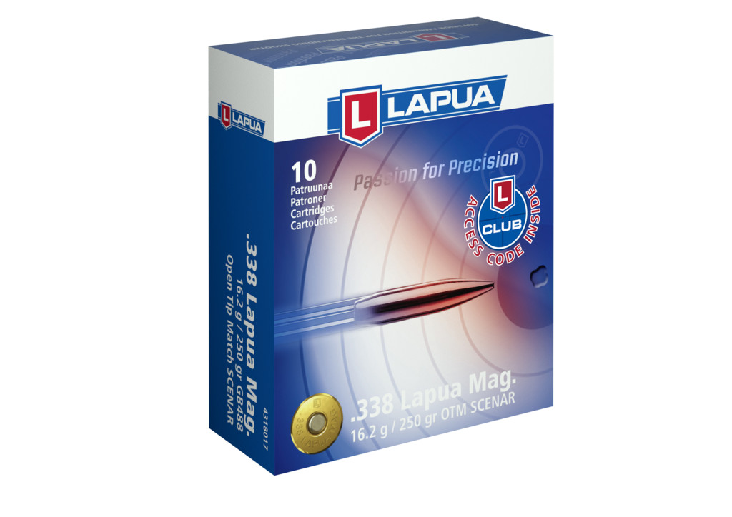 Lapua Scenar .338 Lapua Magnum 250 grain Scenar Open Tip Match Brass Cased Centerfire Rifle Ammunition