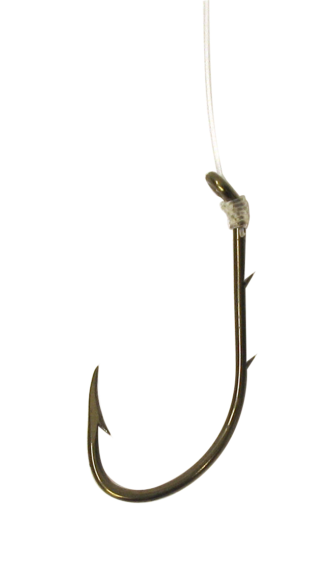 Eagle Claw Baitholder Hook - Down Eye 2 Slices Offset, Size 2/0, 8 Hooks Per Pack, Bronze