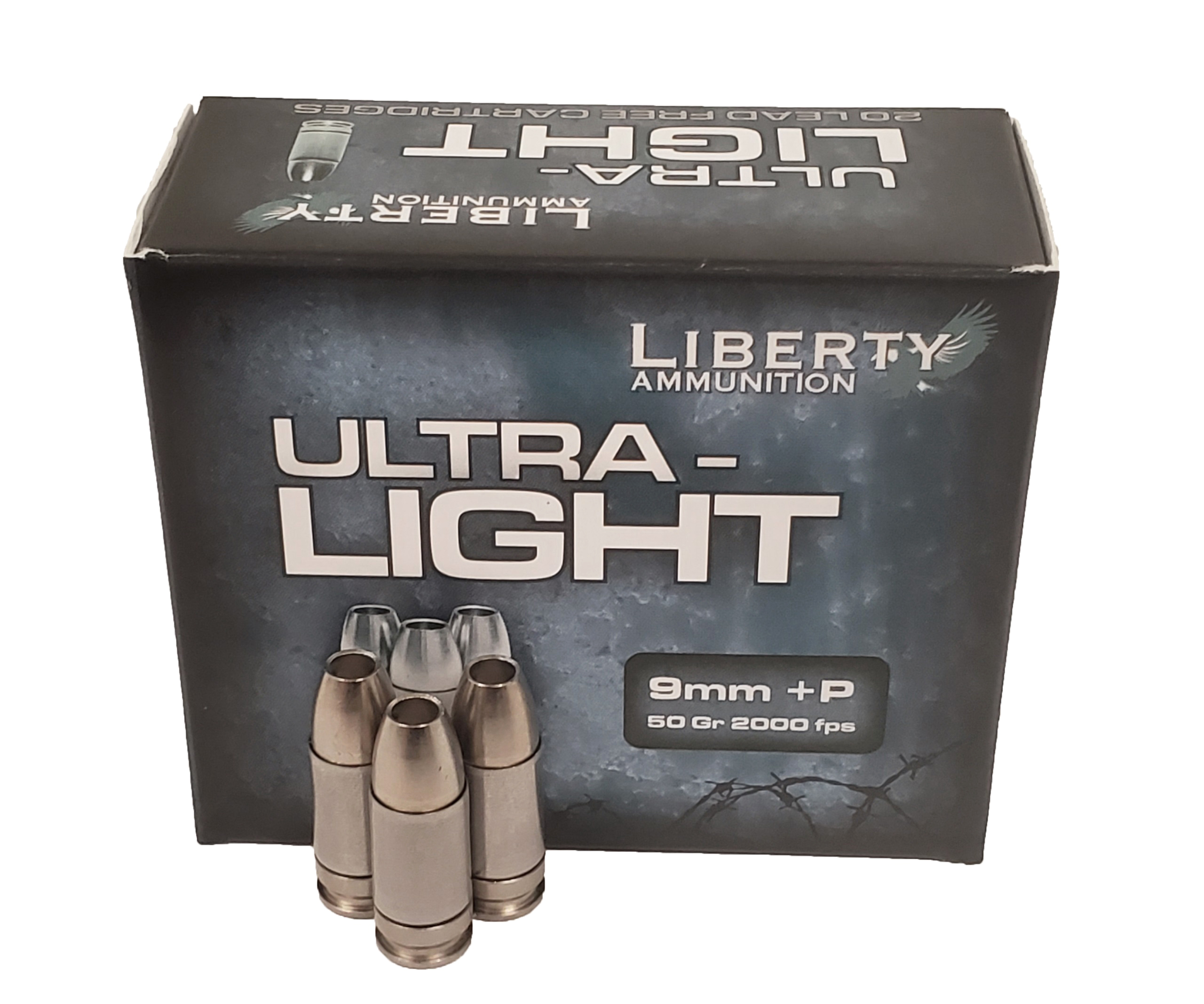 Liberty Ammunition Ultra-Lights 9mm +P 50 grain Hollow Point Centerfire