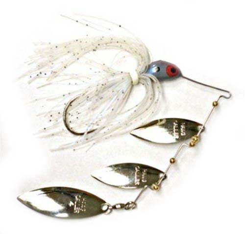 Lunker Fish Willow Spinner Bait 1/2 Oz Gold/White Head/Gold Glimmer Skirt  PW5512