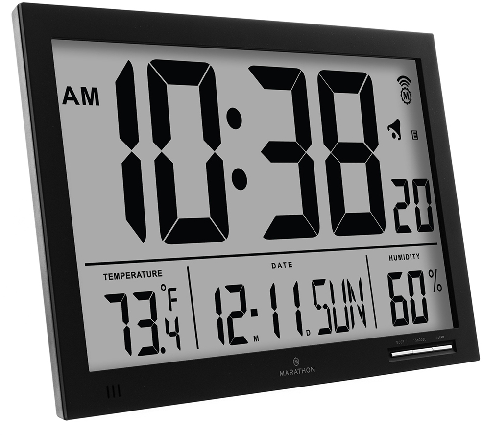Reviews Ratings For Marathon Watch Slim Jumbo Atomic Digital Wall Clock