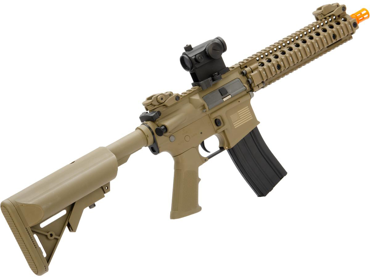 Lancer Tactical M4 W/ FREE FLOAT RAIL Airsoft Electric Rifle Tan