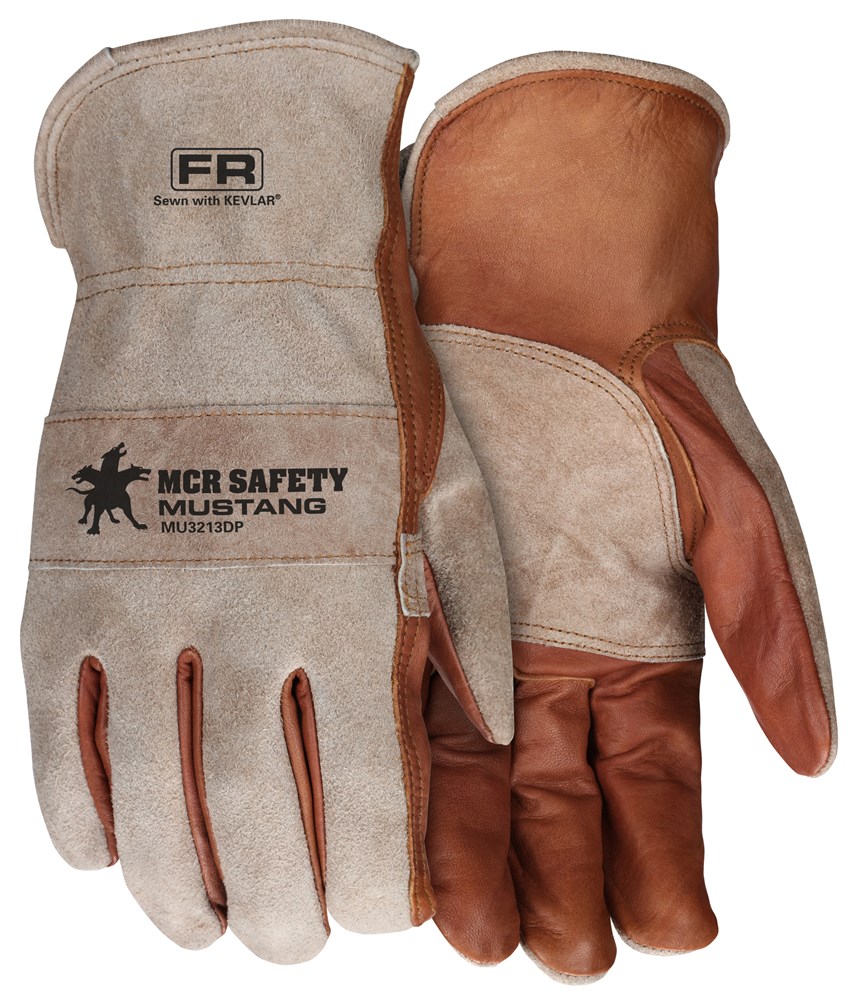 MCR Safety Durable Cowhide Leather Work Gloves - Medium