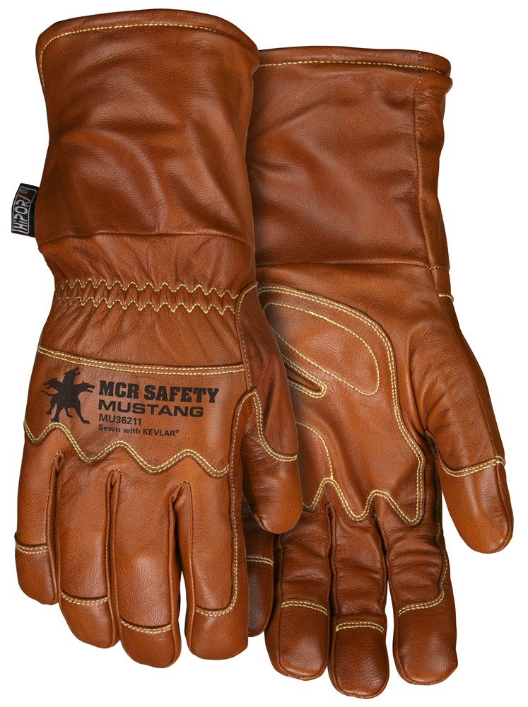 Kevlar Lined Leather Gloves with Knuckle Protection