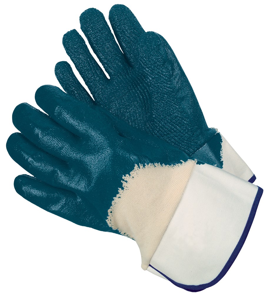 Nitrile Dipped Glove with Jersey Liner and Rough Grip on Full Hand - Safety  Cuff