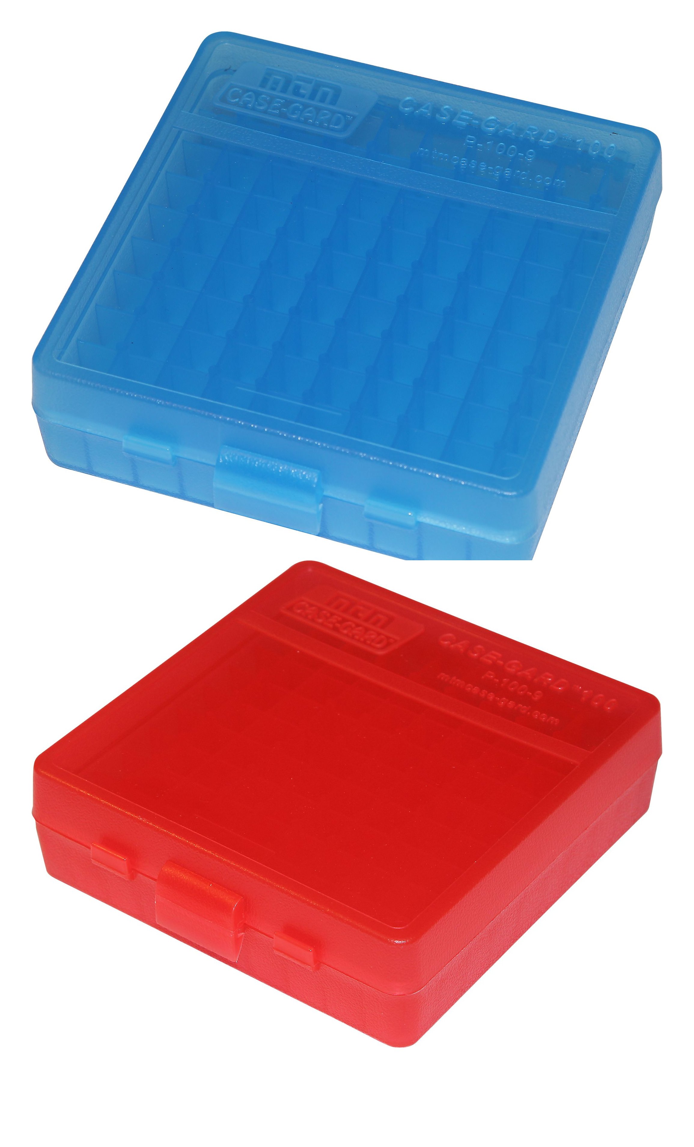 Case Storage 100 Round Boxes each BLUE COLOR 10 x 9mm/.380 Ammo Box 