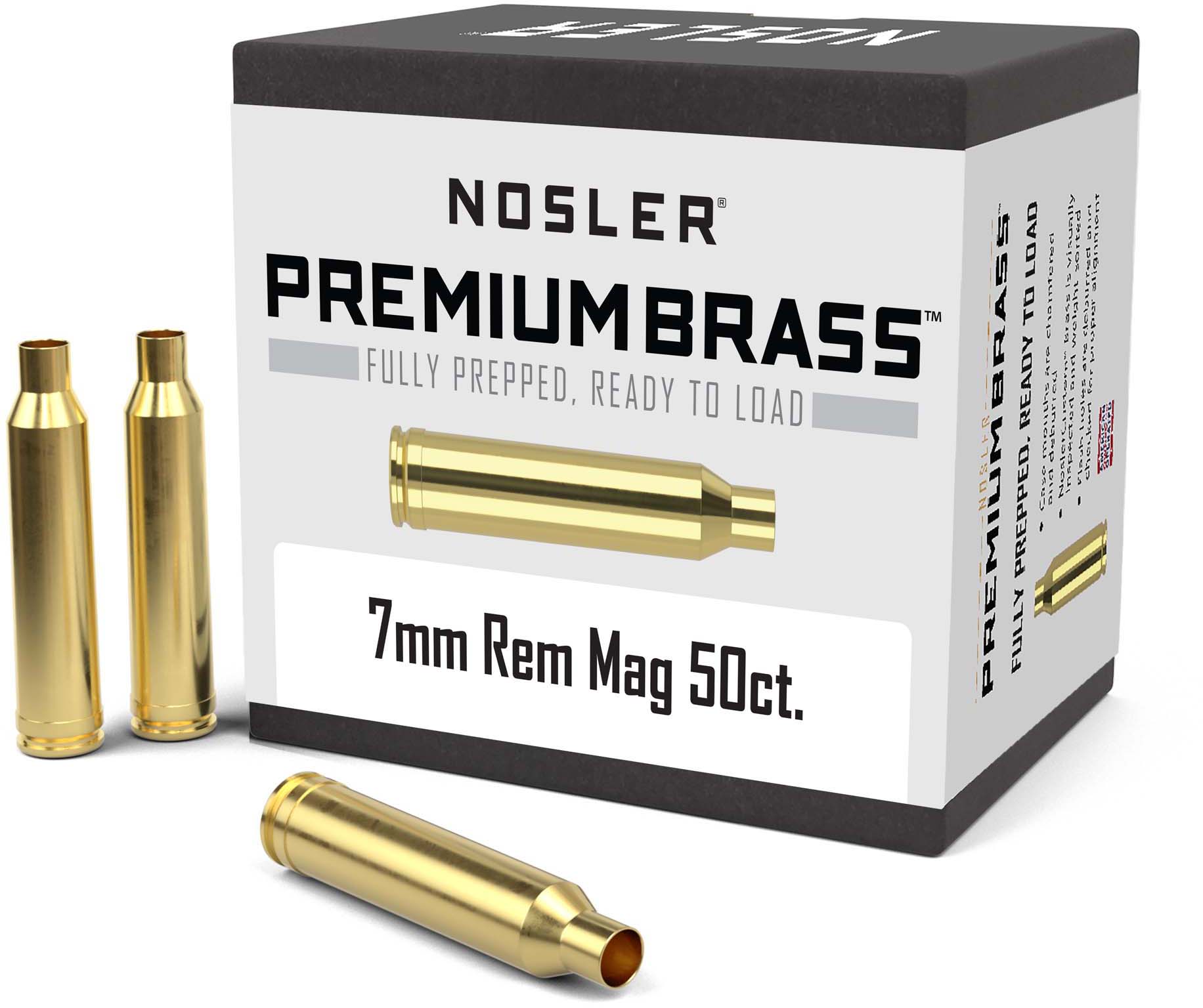 Nosler 10185 Centerfire Rifle 7mm Rem Mag Brass 50 Per Box