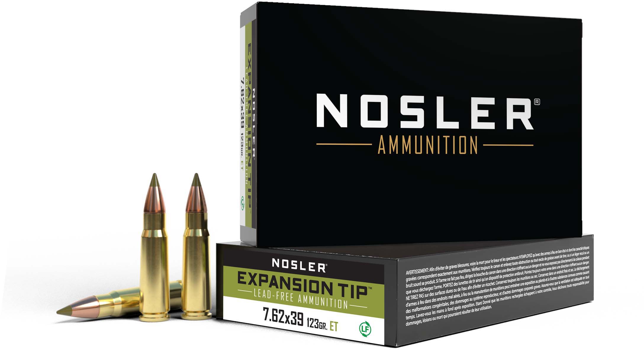 Nosler 7.62x39mm 123 Grain E-Tip Boat Tail Brass Cased Centerfire Rifle Ammunition