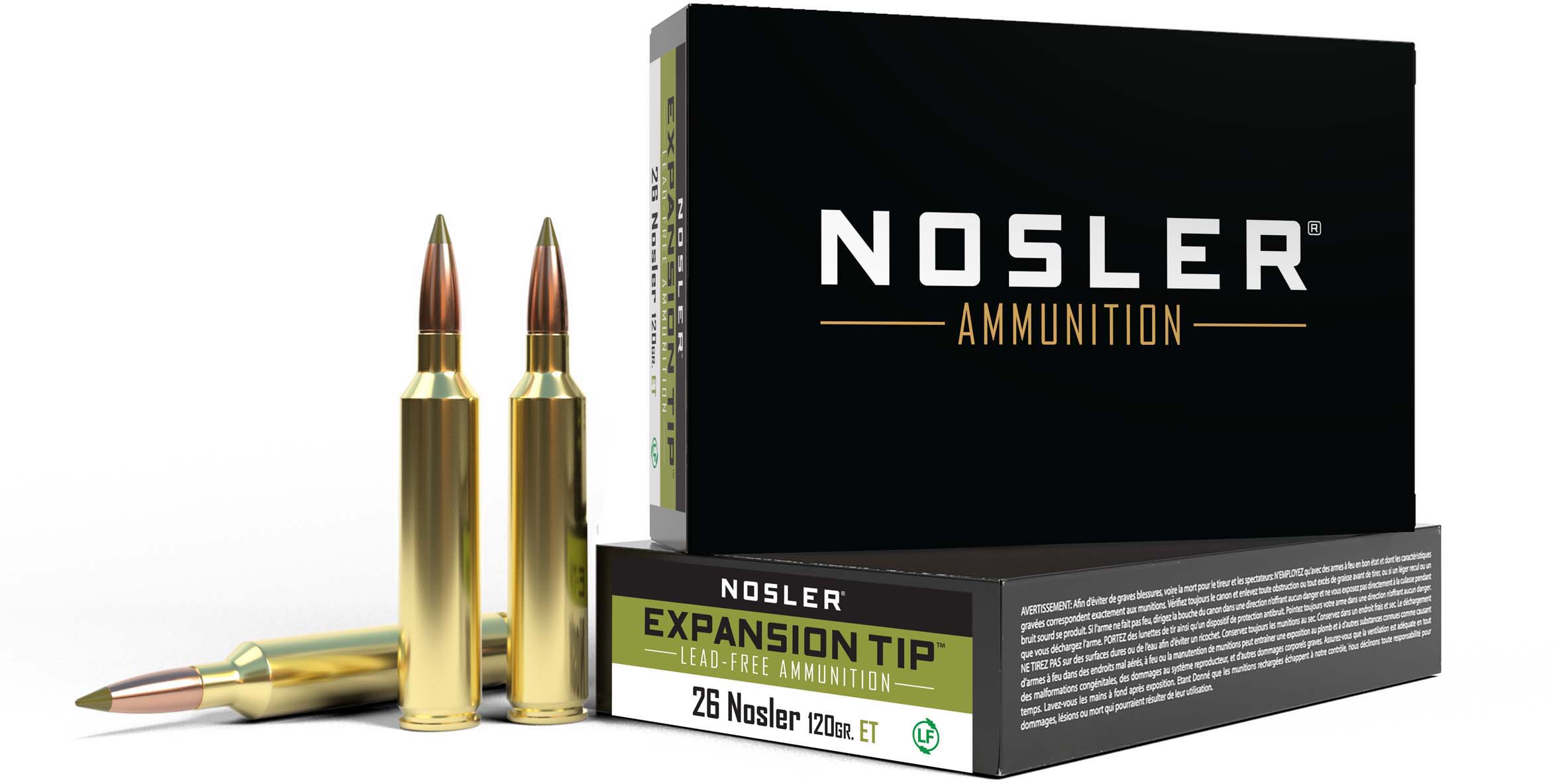 Nosler .26 Nosler 120 Grain E-Tip Brass Cased Centerfire Rifle Ammunition