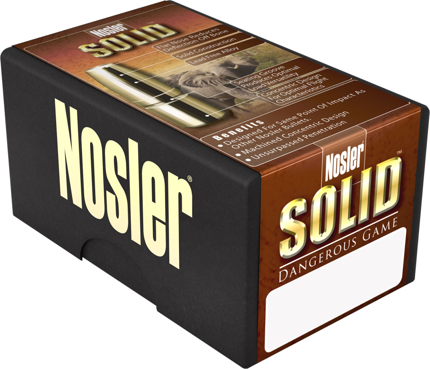 Nosler .375 H&H Magnum Solid 300 grain Nickle Plated Cased Rifle Ammunition