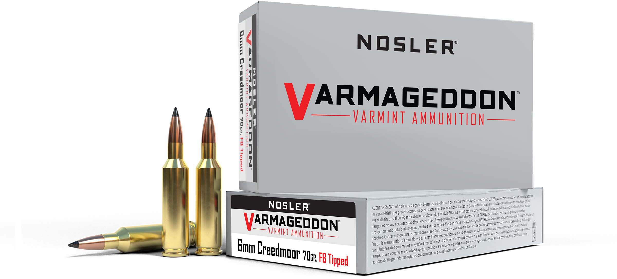 Nosler 6mm Creedmoor Flat Base Tipped 70 grain Brass Cased Rifle Ammunition