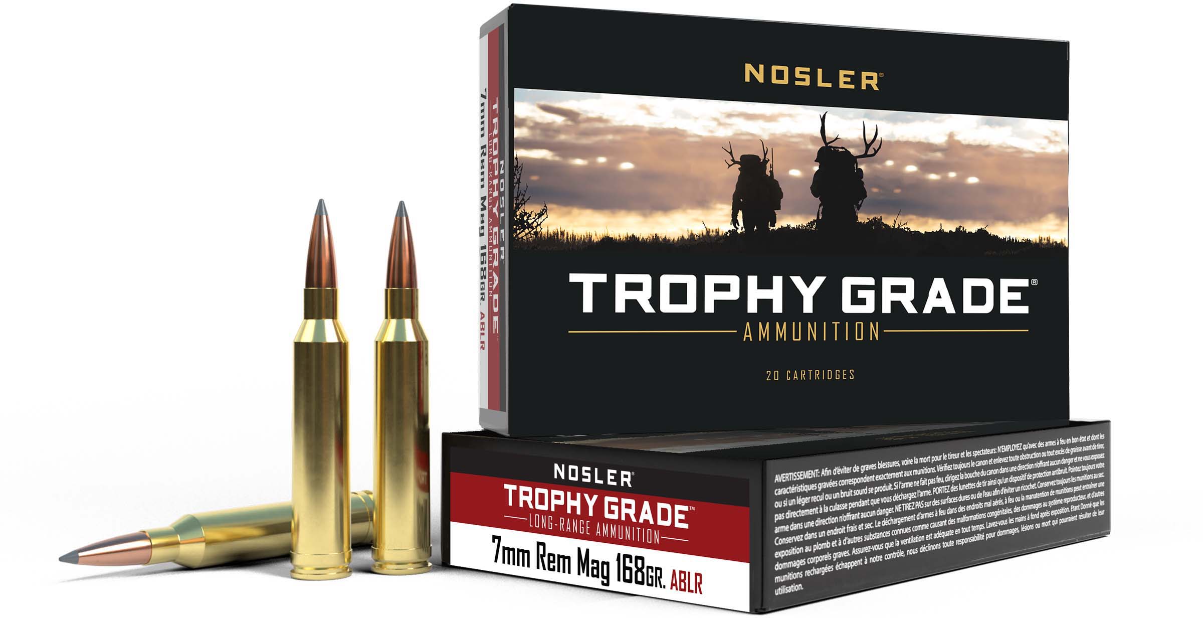 Nosler 7mm Remington Magnum Long Range AccuBond 168 grain Brass Cased Rifle Ammunition