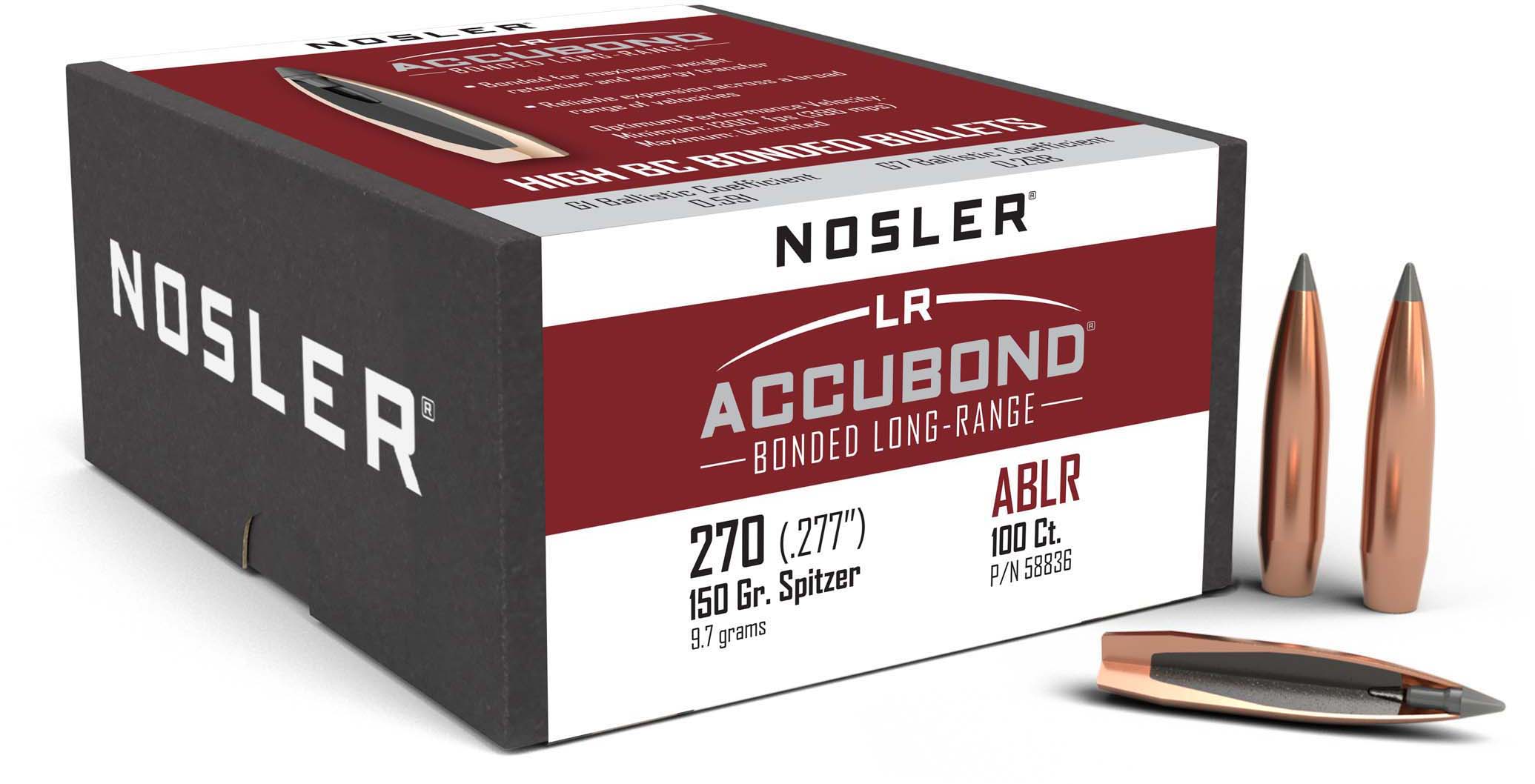 Nosler AccuBond Long Range Rifle Bullet .270 Caliber 150gr