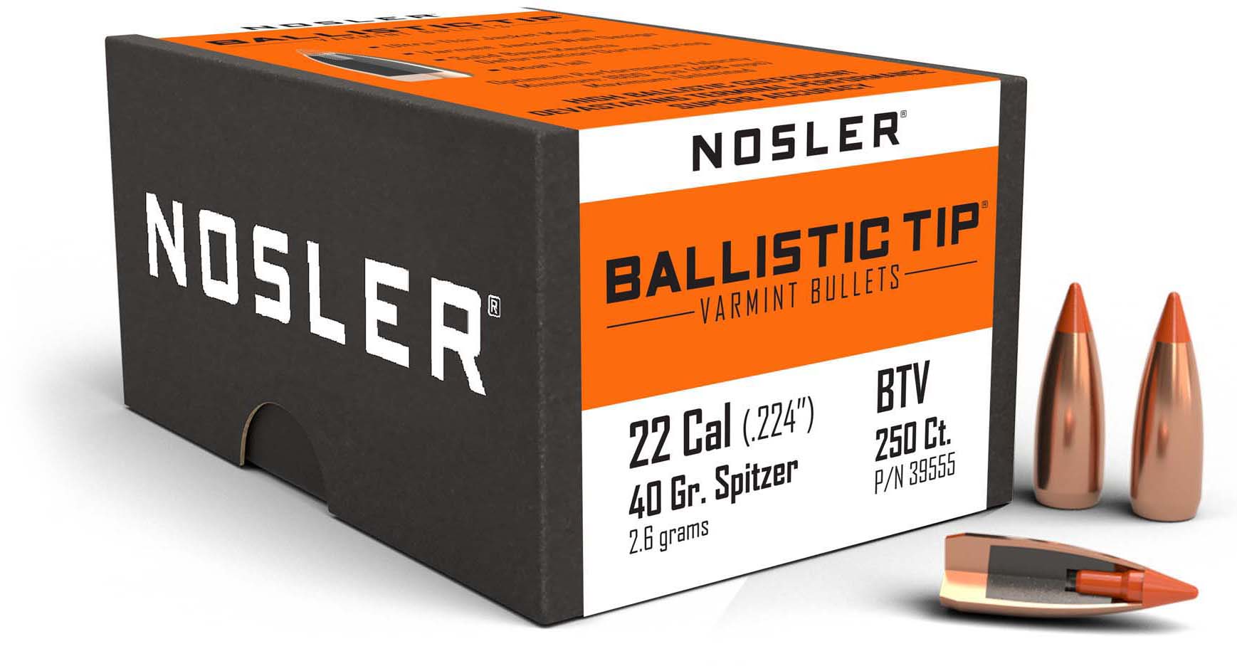 Nosler Ballistic Tip Varmint Rifle Bullet .22 Caliber 40gr