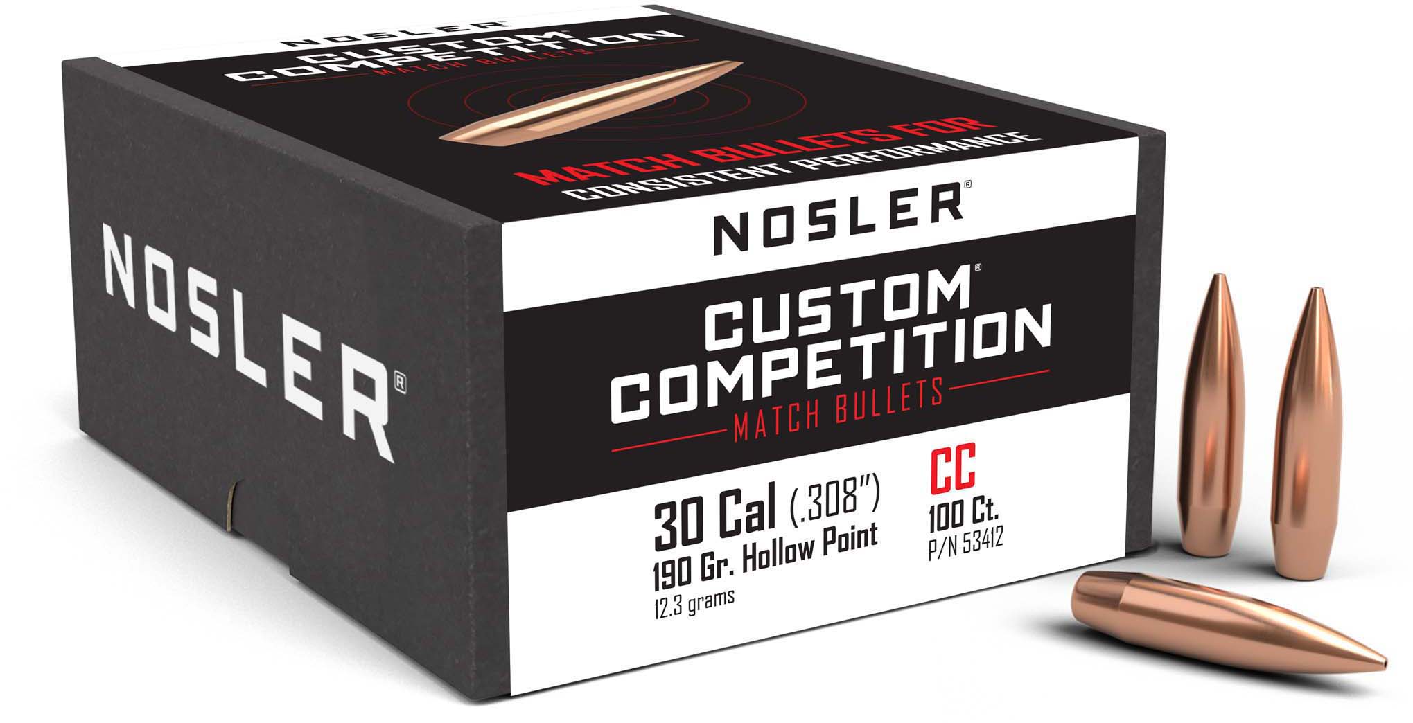 Nosler Custom Competition Rifle Bullet .30 Caliber 155gr HPBT