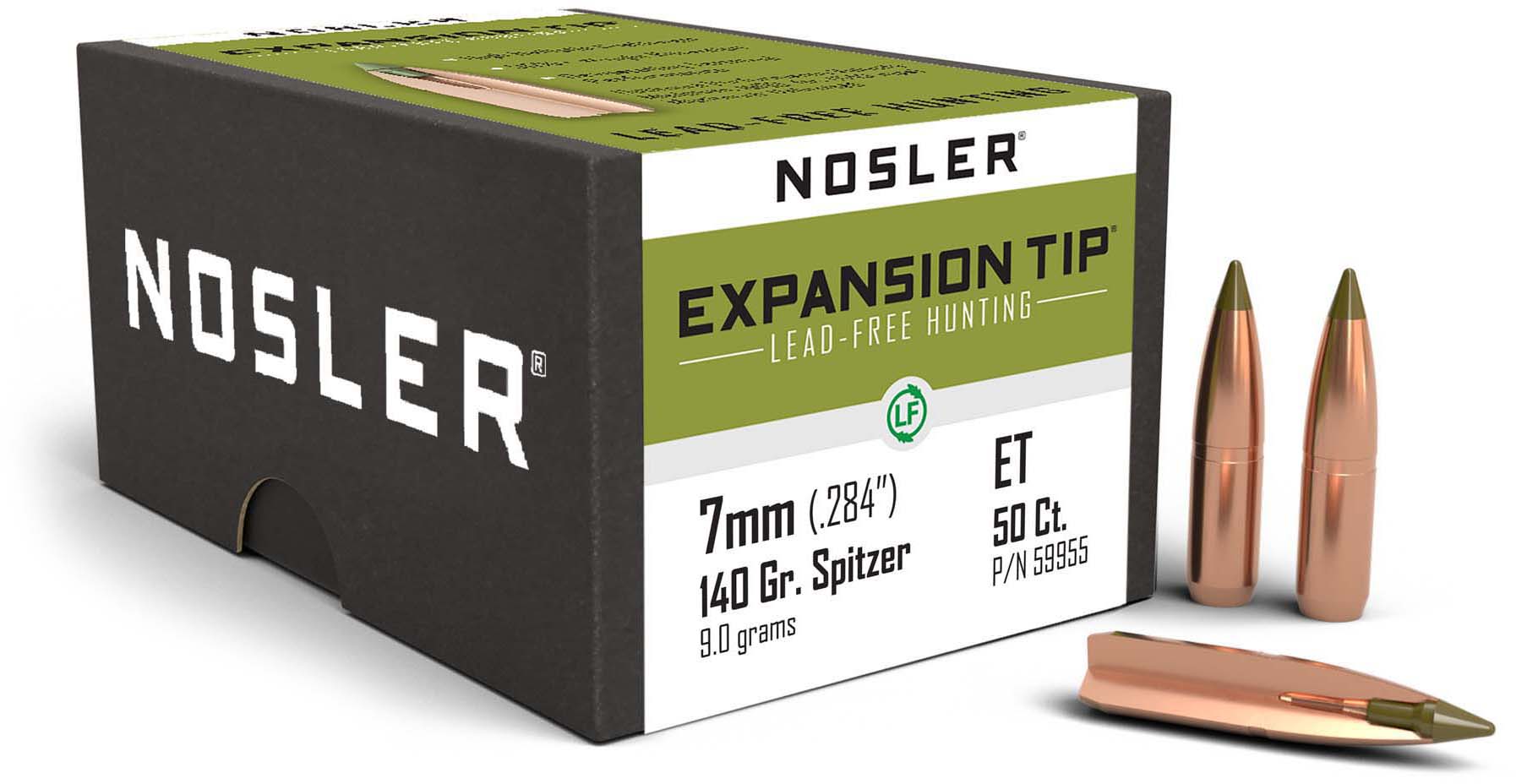 Nosler E-Tip Rifle Bullet 7mm 140gr, Spitzer Boat Tail (SBT)