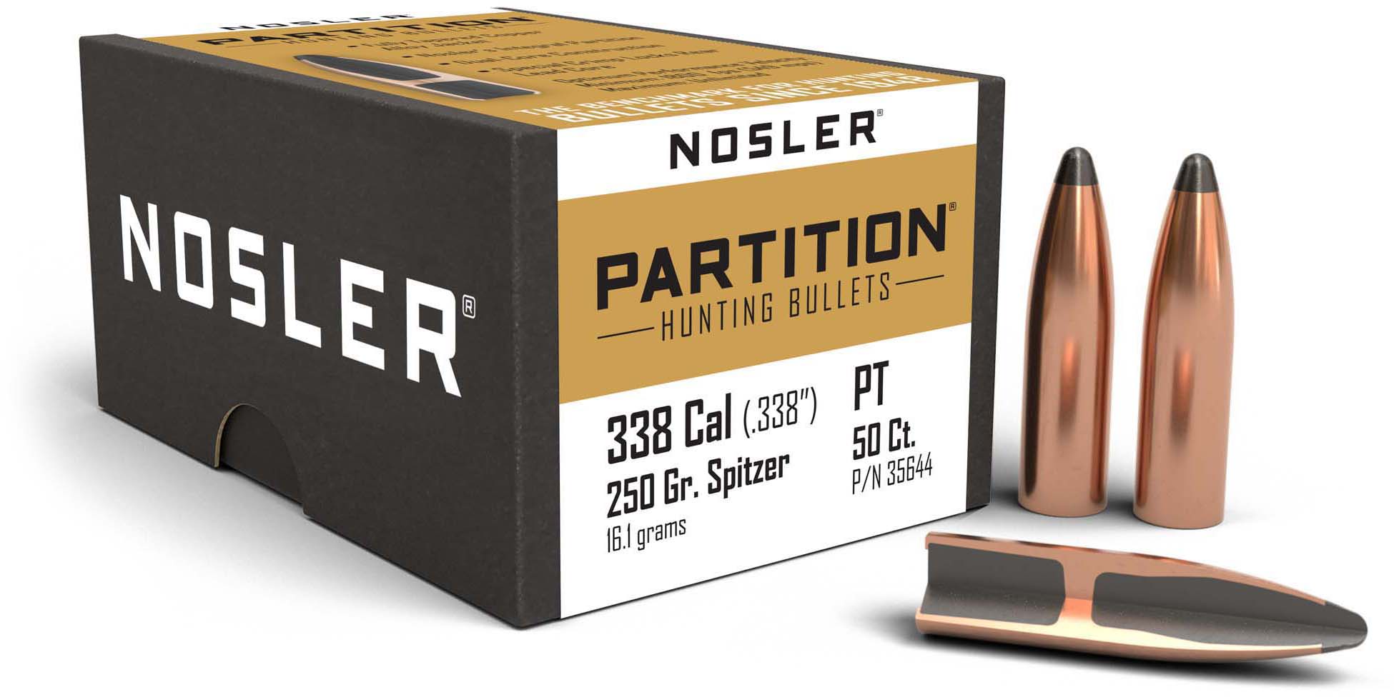 Nosler Partition .338 Caliber 250 Grain Rifle Bullet