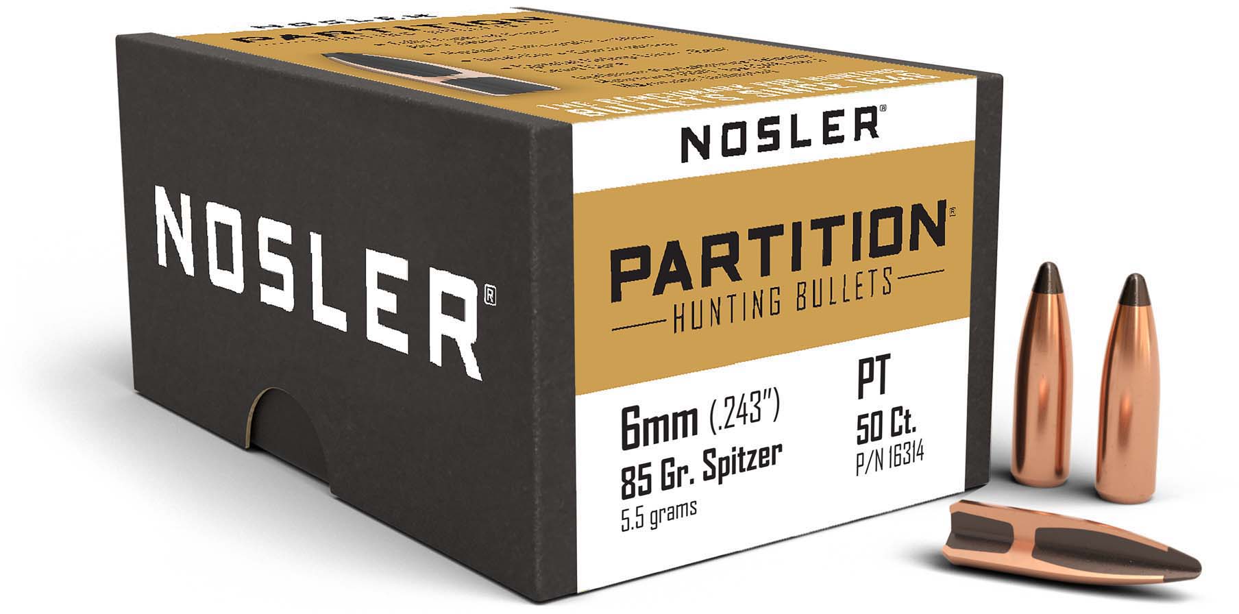 Nosler Partition Rifle Bullet 6mm 85gr