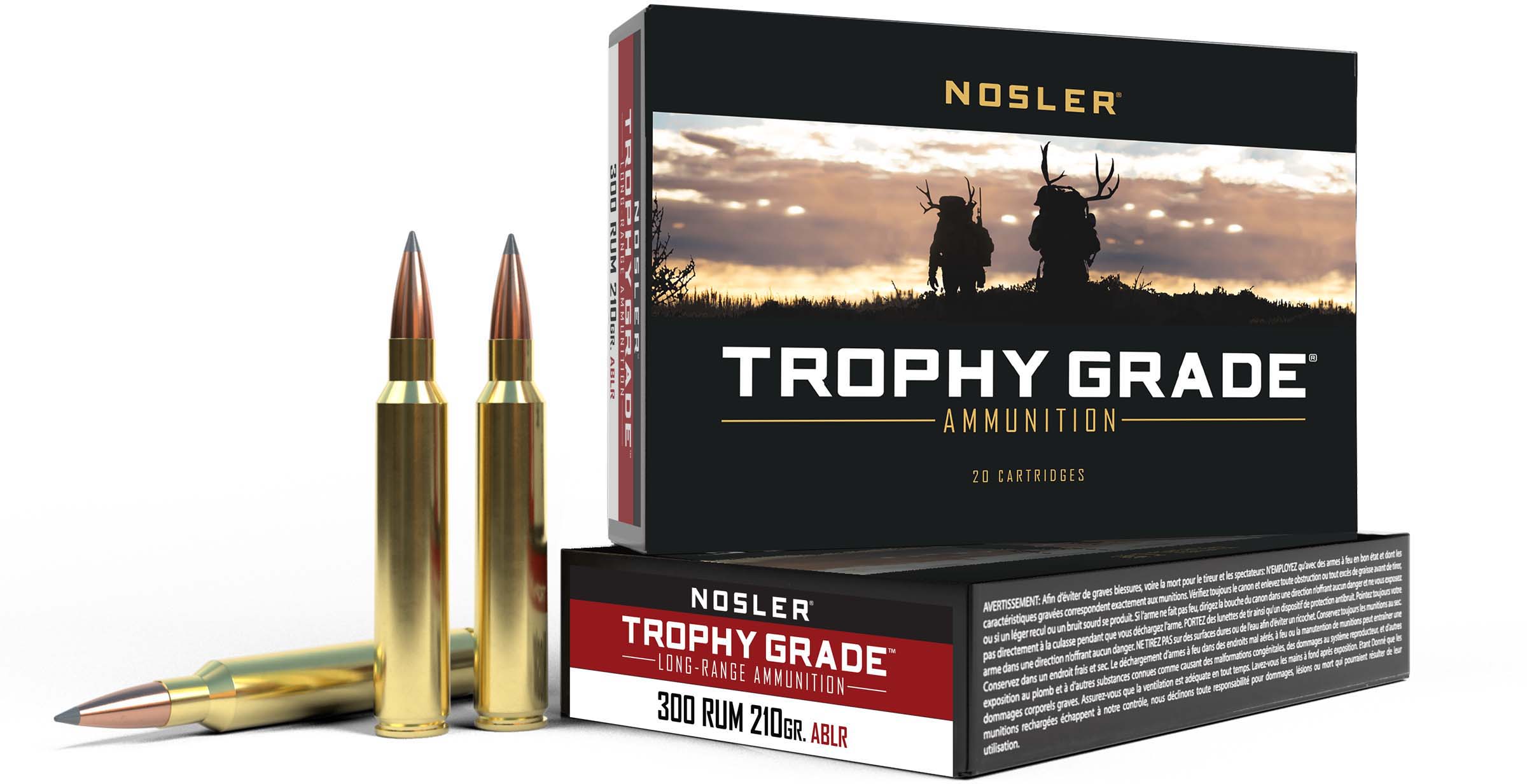 Nosler Trophy Grade .300 Remington Ultra Magnum 210 Grain AccuBond Long Range Brass Cased Centerfire Rifle Ammunition