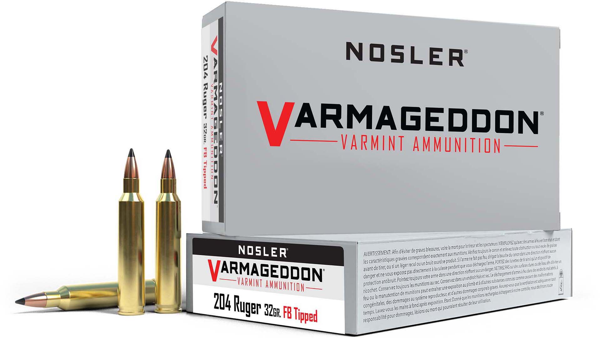 Nosler Varmageddon .204 Ruger 32 Grain Flat Base Tipped Brass Cased Centerfire Rifle Ammunition