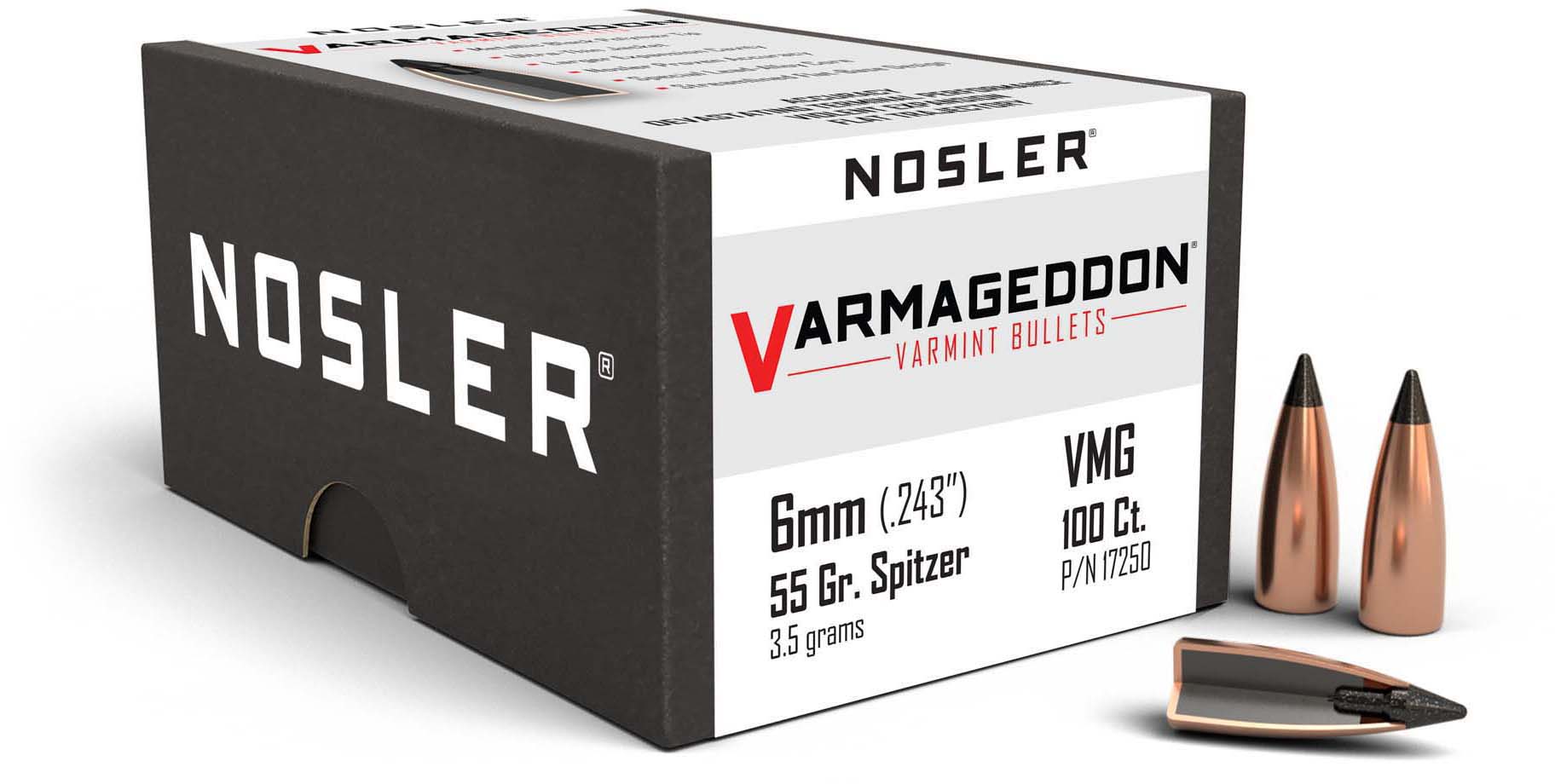 Nosler Varmageddon Rifle Bullet 6mm 55gr FB Tipped