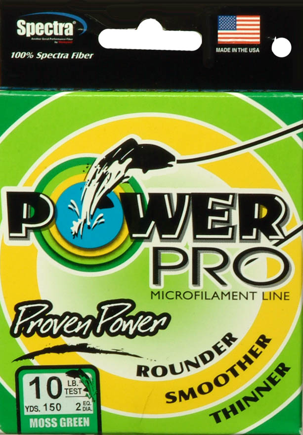 Power Pro Maxcuatro Braided Line (Moss Green/Hi Vis Yellow/White)
