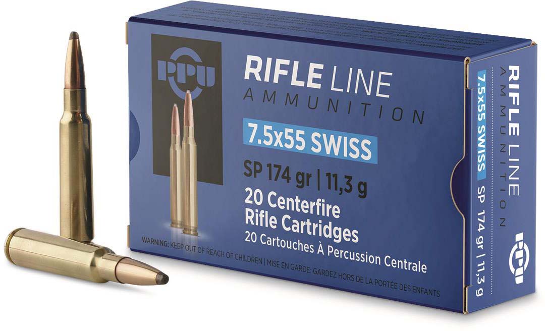 Ppu Ammo 7.5x55 Swiss 174gr. Jsp