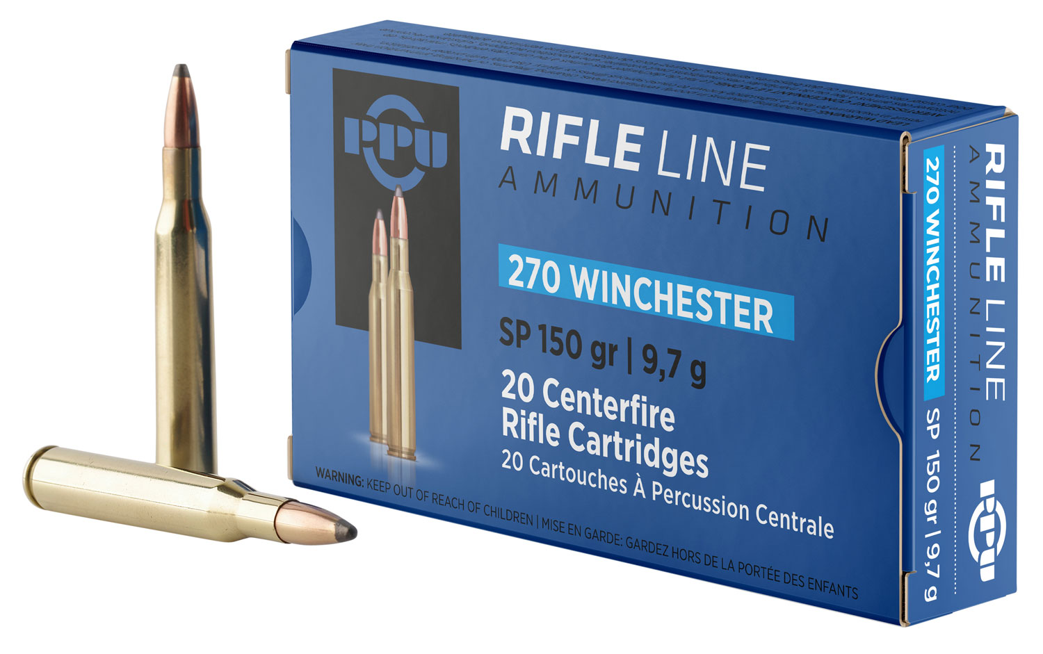 opplanet ppu pp2702 standard rifle 270 win 150 gr soft point sp 20 bx 10 cs