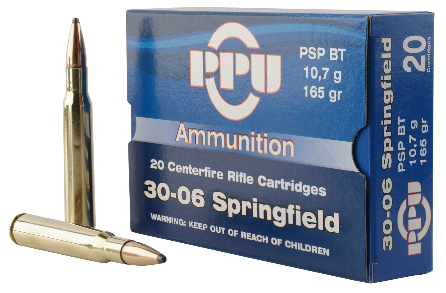 PPU PP30062 Standard Rifle 30-06 Springfield 165 Gr Pointed Soft Point (PSP)