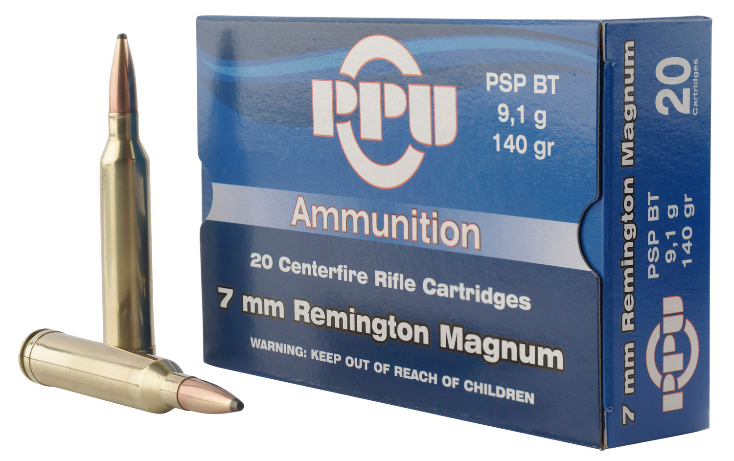 PPU PP7RM1 Standard Rifle 7mm Rem Mag 140 Gr Pointed Soft Point (PSP)