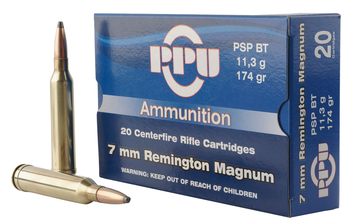 PPU PP7RM2 Standard Rifle 7mm Rem Mag 174 Gr Pointed Soft Point (PSP)