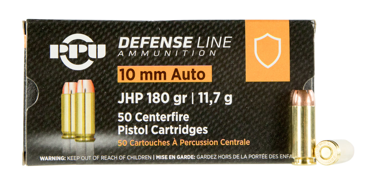  PPD10 Defense 10mm Auto 180 Gr Jacketed Hollow Point (JHP) Ammo