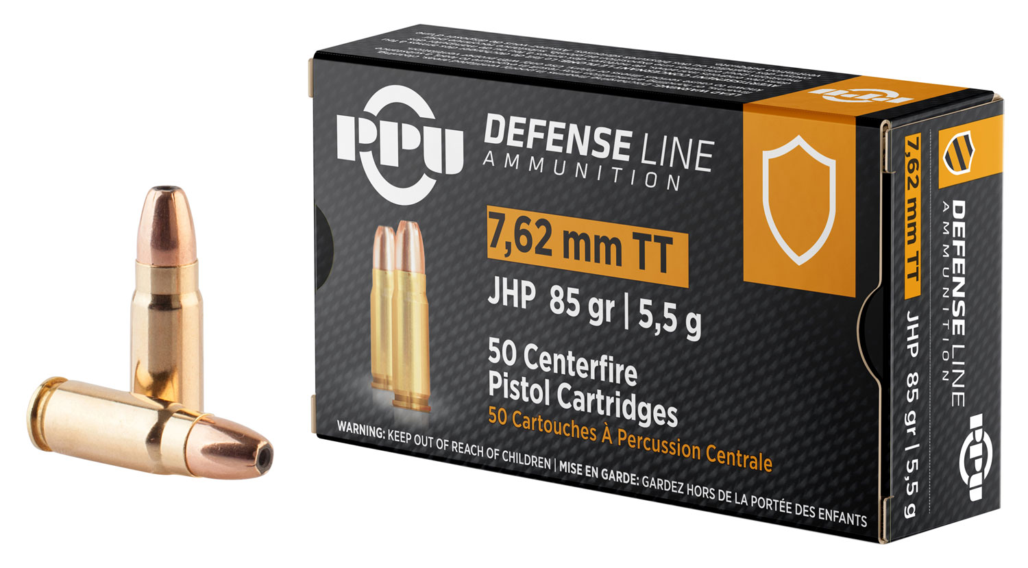 PPU PPD7T Defense 7.62x25mm Tokarev 85 Gr Jacketed Hollow Point (JHP) 32%  Off