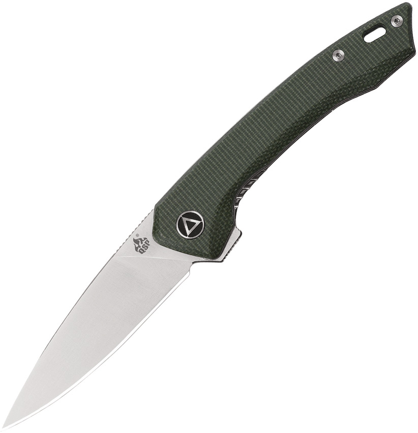 QSP Knife Leopard Linerlock Green Folding Knife