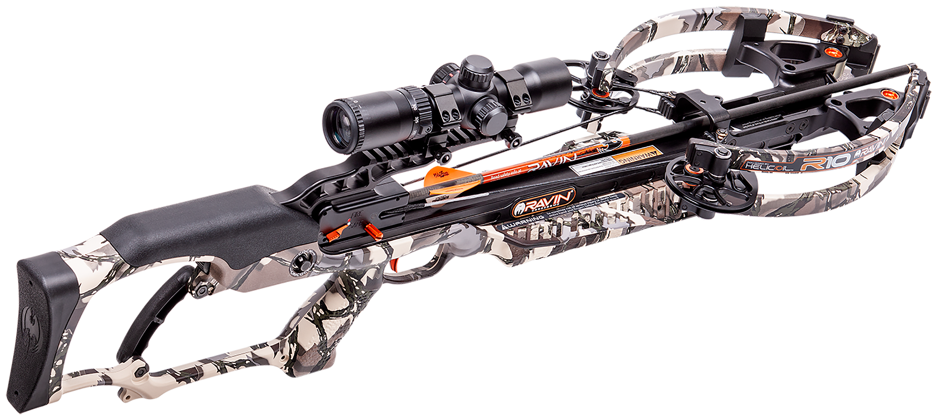 Quiver and Crank 6 Arrows New Ravin R10 Crossbow Package w/ Illuminated Scope 
