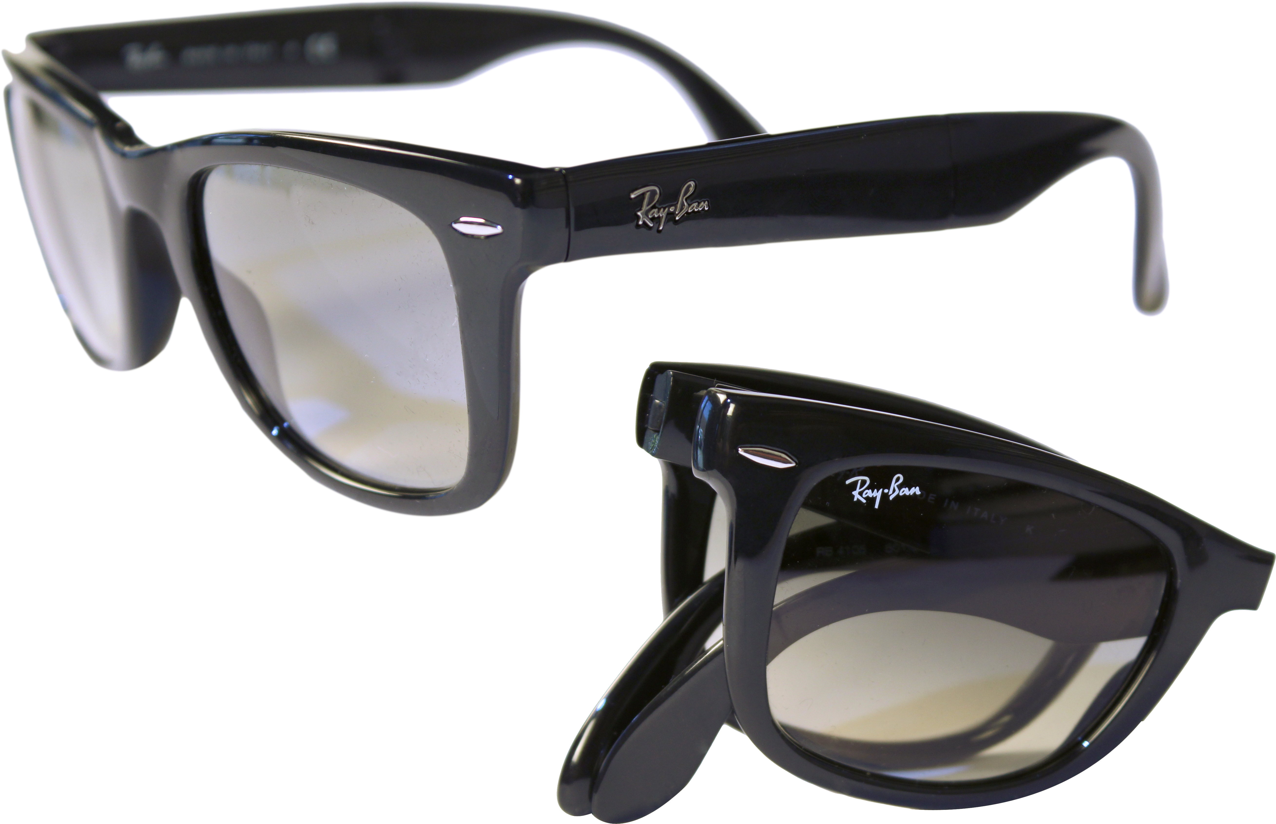 ray ban rb4105 folding wayfarer sunglasses matte black frame cry