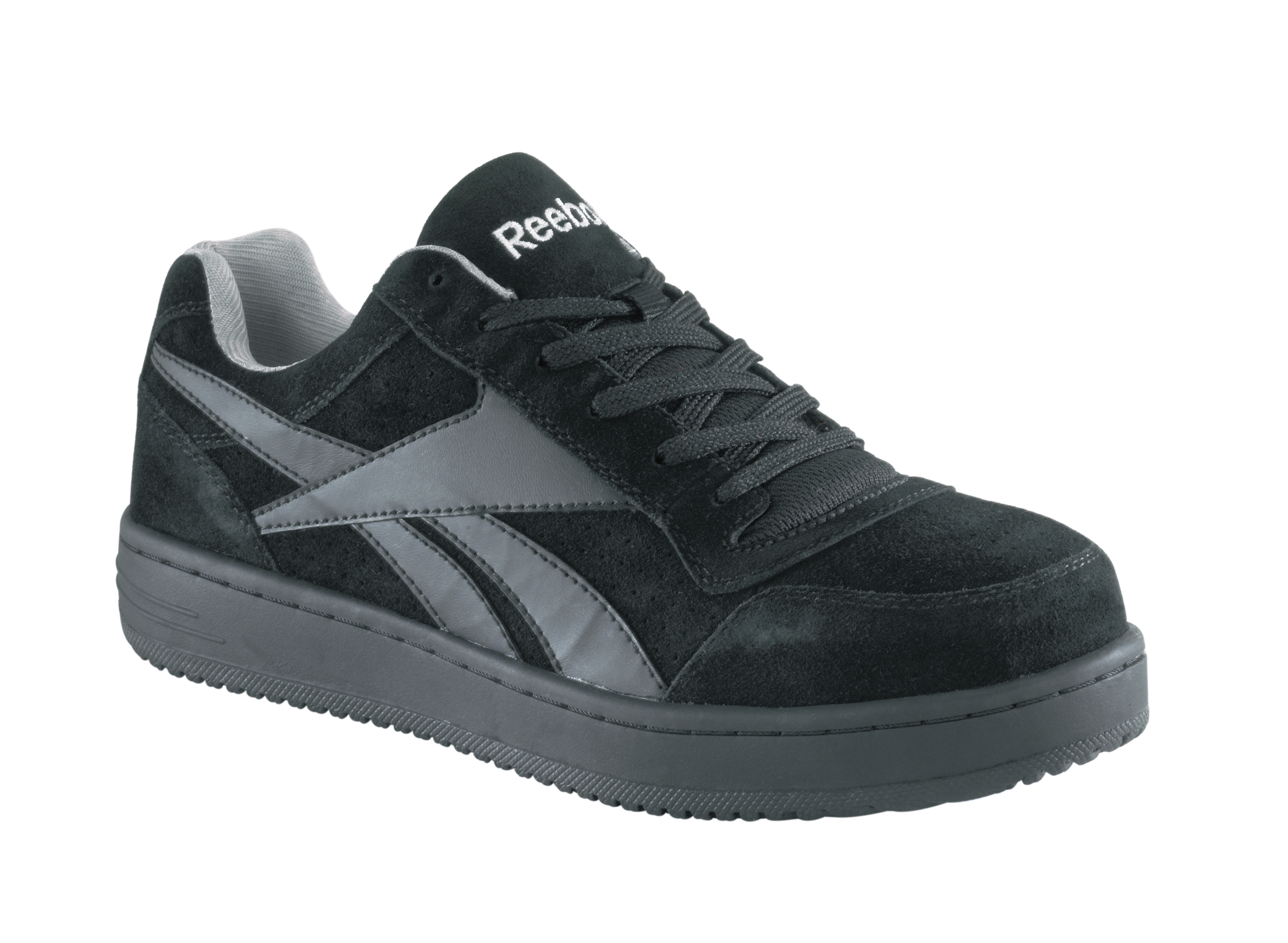 black reebok suede