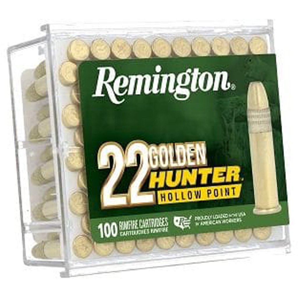 Remington Golden Hunter 22LR 40 Grain 22 Golden Bullet Plated Hollow Point Cased Rimfire Ammunition