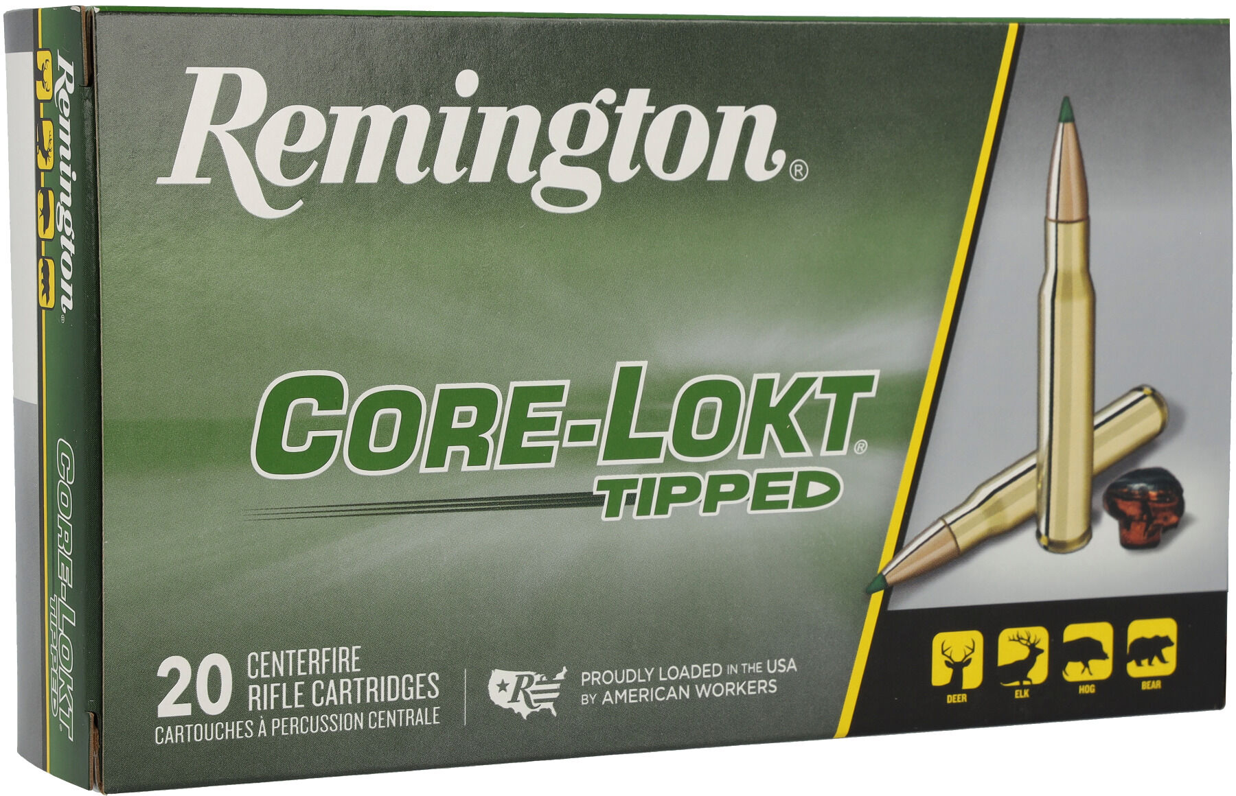 Remington .30-06 Springfield 165 Grains Core-Lokt Tipped Brass Cased Centerfire Rifle Ammo